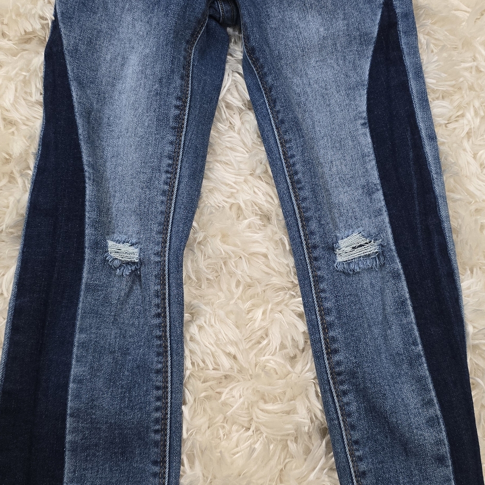 Hudson Jeans Two-Tone Blue Skinny Jeans